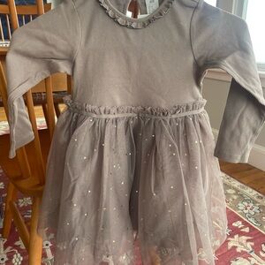 H&M Kids Dress in Taupe with Gold Accents